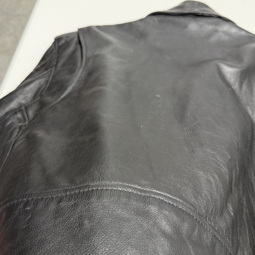 UNIK Leather Apparel Motorcycle Jacket Mens Size 46 Black Excellent Biker Moto - Picture 8 of 8